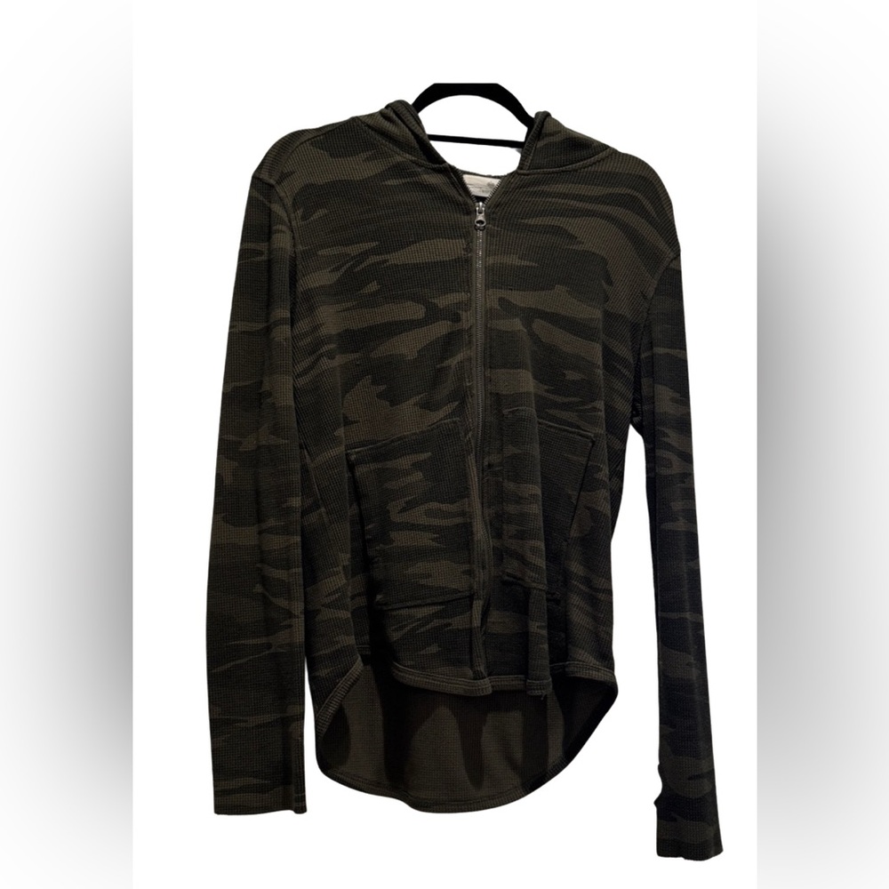Olive Camouflage Women's Zip-Up Sweater